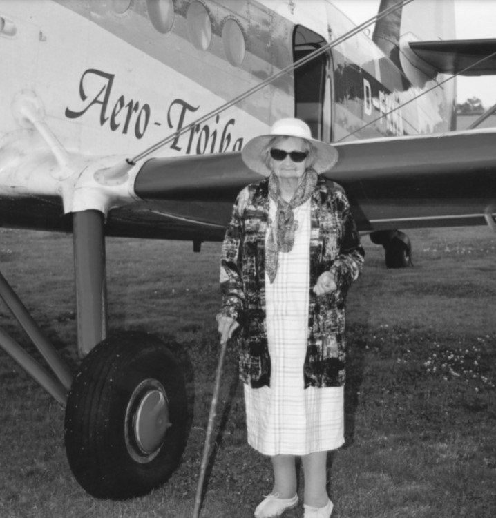Muriel Maby, from Lower Wyche, took to the skies over the town for her maiden flight in August 2002 – at the age of 95