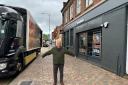 CONCERN: Cllr Alan Amos has raised concerns about parking on new block paving outside Domino's pizza in St John's in Worcester
