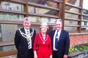 Last year at the Pershore mayor makings. Mayor elect Tony Rowley and wife Debbie with deputy mayor elect Robert Gillmor (corr).
