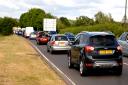 Traffic on the single lane stretch of the A4440