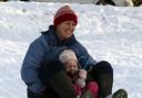 sledging in the snow