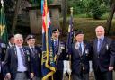 MEMORY: Cllr Martin Allen (right) with veterans at the Falklands service in Malvern