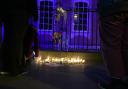 Candles and flowers were laid outside Guidlhall during a vigil in memory of Brianna Ghey