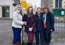 Sam Duffett, Steph Hughes, Rachel Williams and Ann Carter,  who worked together at Easytravel in Worcester Road