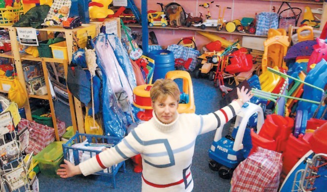Sue Hancox at the Borrowers Toy Library in Barnards Green, which was looking for bigger premises in January 2003