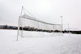 Ledbury Town F.C Ground under Snow