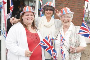 Naomi Donnelly, Angela Conway and Rosemary Webb enjoy the wedding in Upton
