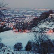 view from west malvern looking out in the evening