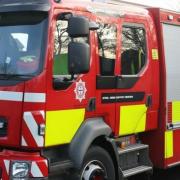 Firefighters helped a driver after a 4x4 left the road near Bromyard