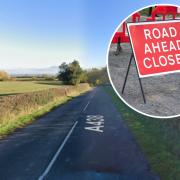 A438 near Malvern closing for the next two days due to road repairs.