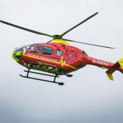 AMBULANCE: An air ambulance went out to the collision in Malvern yesterday.