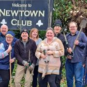 Volunteers met to weed the car park at Newtown Club at the weekend