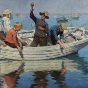Stanhope Forbes, Chadding on Mount’s Bay, 1902, Worcester City Collection.