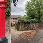 GONE: The rare fluted Victorian post box has now gone from outside Malvern Community Hospital in Worcester Road, Malvern