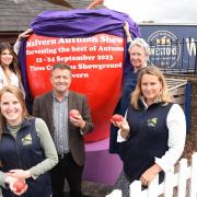 Malvern Autumn Show lead Kate Dufton; Daisy Allen, David Prescott and Suzi Freely of the Three Counties Showground, and Helen Weston of Westons Cider