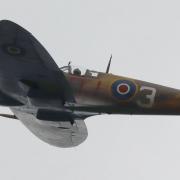 A Spitfire flypast at the Alfrick and Lulsley Show