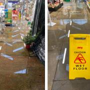 Parts of the garden centre were under three inches of water