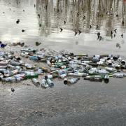 Bottles have been left floating in Hanley Road car park