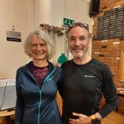 Nicky Spinks (left) and Malvern Joggers chairman Warwick Taylor at the special event