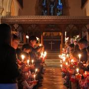 Children attended St John the Baptist church, Crowle, near Worcester, for the annual Christingle Service, which raises money for the Children's Society of Gt Britain. Photograph by Bob Brierley of Worcestershire Camera Club (49563187)