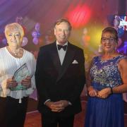AWARD: Judy Owen and Tracey Hopkins with Lt Col Patrick Holcroft, Lord Lieutenant of Worcestershire.