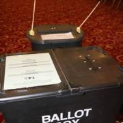 Ballot boxes waiting to be counted.
