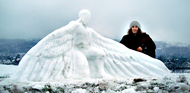 Ed Elliott's magnificent Malvern Hills snow angel. Well done, Ed. We love it!
