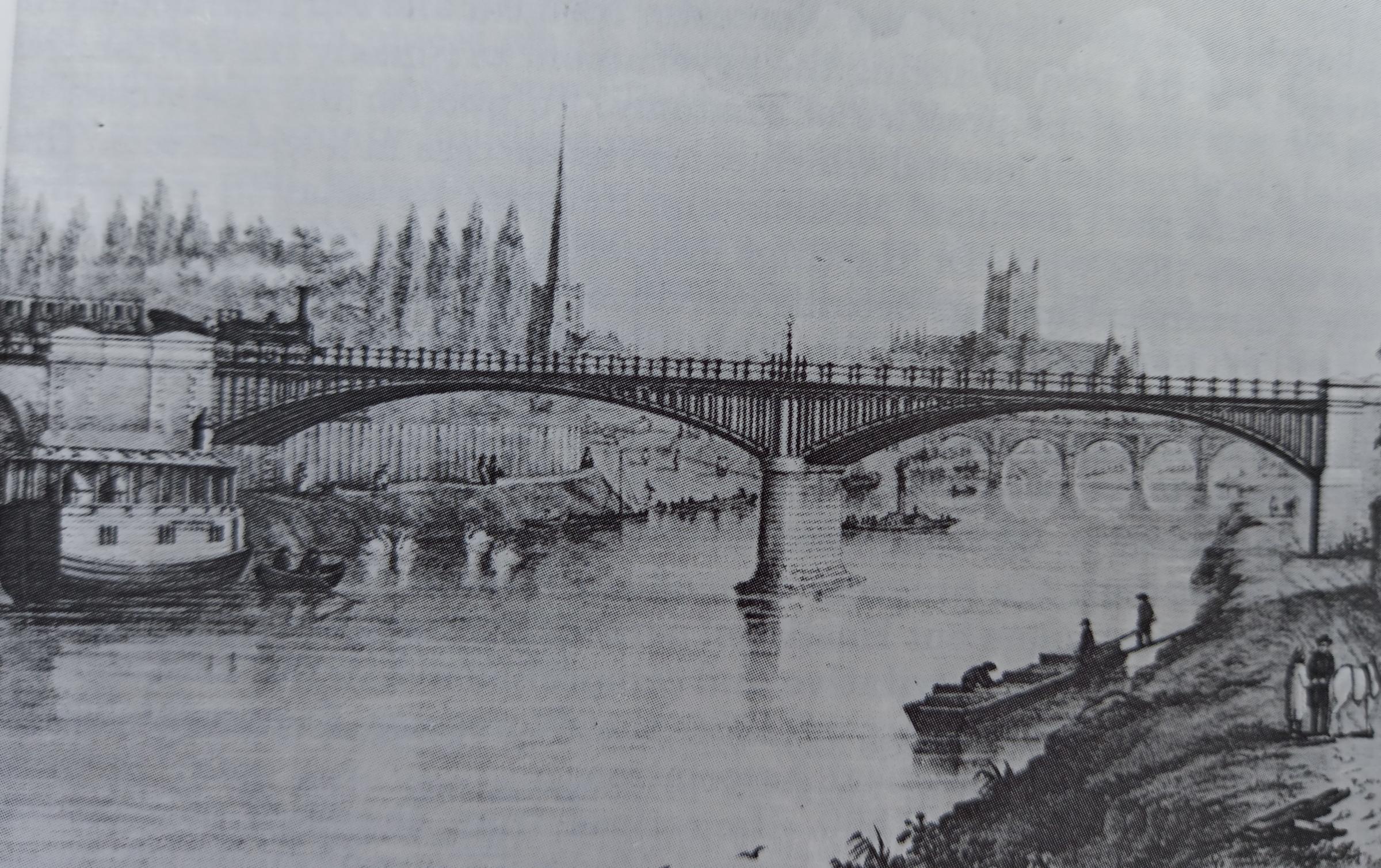 Worcester’s first rail bridge, built in the late 1850s by Stephen Ballard of Colwall.