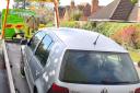 The car being towed away. Picture by Ledbury SNT (@LedburyCops)