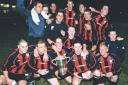 The Hanley Swan team celebrate their Phipps Cup victory – their first trophy for several years - in April 2005