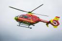 AMBULANCE: An air ambulance went out to the collision in Malvern yesterday.