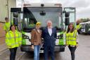 FUEL: Cllr Beverley Nielsen and Alex Bill, Operations Manager, with the Malvern Hills District Council waste team.