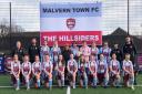 Cllr Natalie McVey with players and staff at Malvern Town