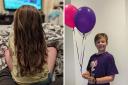 Noah Brizell, from Ledbury Primary School, had 14 inches of hair chopped off for charity.