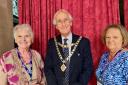 Malvern mayor Clive Hooper with conference organiser Rosemary Hopkins (right) and the chair of the STSD