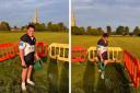 AMAZING: A young rugby player has been working hard to repair a fire damaged pitch.