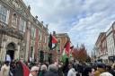 PALESTINE: A peaceful protest calling for a ceasefire in the Israel/Palestine war in Worcester earlier this month
