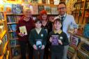 Erika Burrows and Lukas Clay, both 10, are among St James' Primary School pupils who have received a book boost. They are pictured with (left to right) Susan Raine from Malvern Book Co-operative, Cllr Natalie McVey and interim headteacher Liam Hanson
