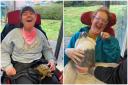 Happy clients at The Myraid Centre - our Charity of the Year - enjoy time with animals.