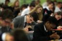 Embargoed to 0001 Monday August 20..File photo dated 09/01/17 of students sitting their GCSE mock exams at Brighton College in Brighton, East Sussex. The new GCSE grading system has "ratcheted up the pressure" on teenagers, school leaders have w