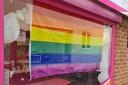 Bright and Beautiful in Malvern have put up a Pride-themed display