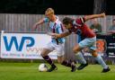 Harry Clark was on target twice for Malvern Town in their 3-2 defeat to Westfields. Pic: Cliff Williams/MTFC