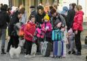 HELP: Refugees trying to flee Ukraine. Pic. AP