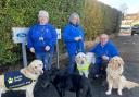 Group organiser Debbie Pitts, guide dog user Della Campbell and volunteer Mike Vening