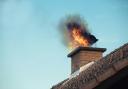 A stock image of a chimney fire
