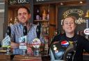 Lewis Daley and Kelly Bennett behind the bar at the New Inn