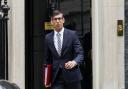 Rishi Sunak leaves Number 10 on his way to Prime Minister's Questions today