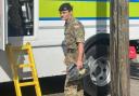 Army officers were at the scene of a suspected bomb discovery