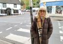 Councillor Beverley Nielsen by the zebra crossing