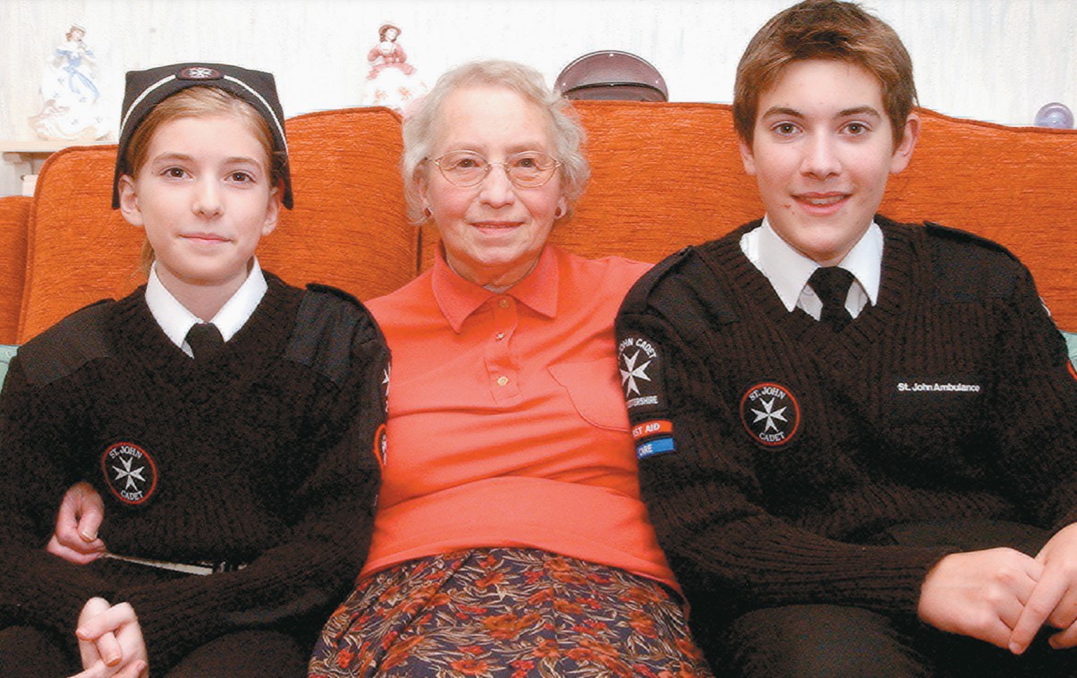  Malvern St John Ambulance cadets Jonathan Winters, 14, and his sister Rebecca, 11,were front page news in September 2004. The siblings are pictured with their great-aunt Beryl Holland, whom they saved from a diabetic seizure after she collapsed